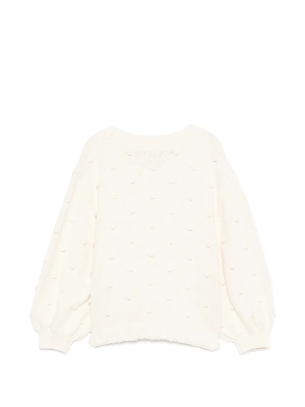Stella McCartney Kids Gebreid vest met bolletjes en gerafelde afwerking Beige