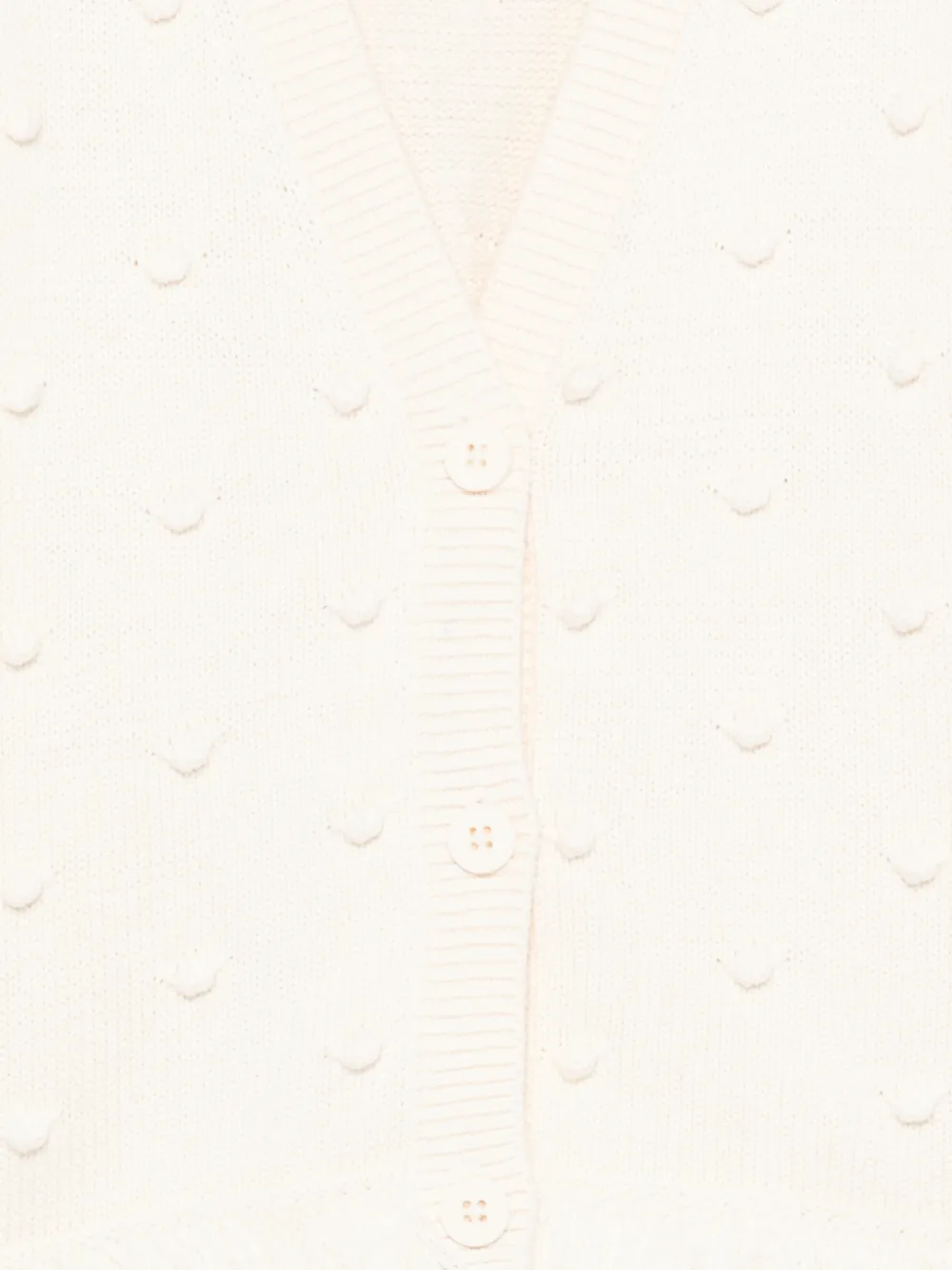 Stella McCartney Kids Gebreid vest met bolletjes en gerafelde afwerking Beige