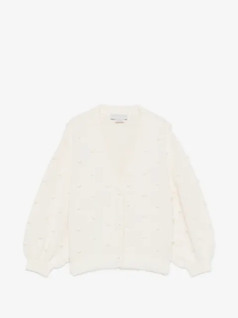 Stella McCartney Kids bobble-knit frayed cardigan