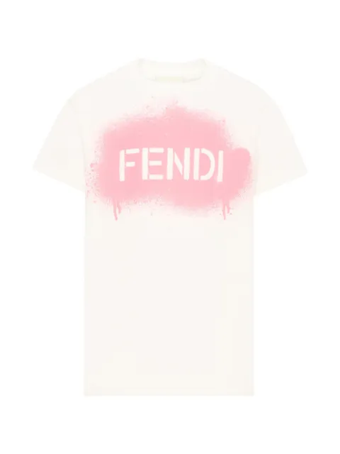 Fendi Kids spray-paint logo T-shirt