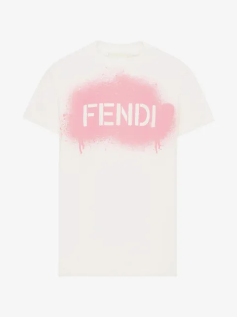 Fendi Kids camiseta con motivo de espray y logo