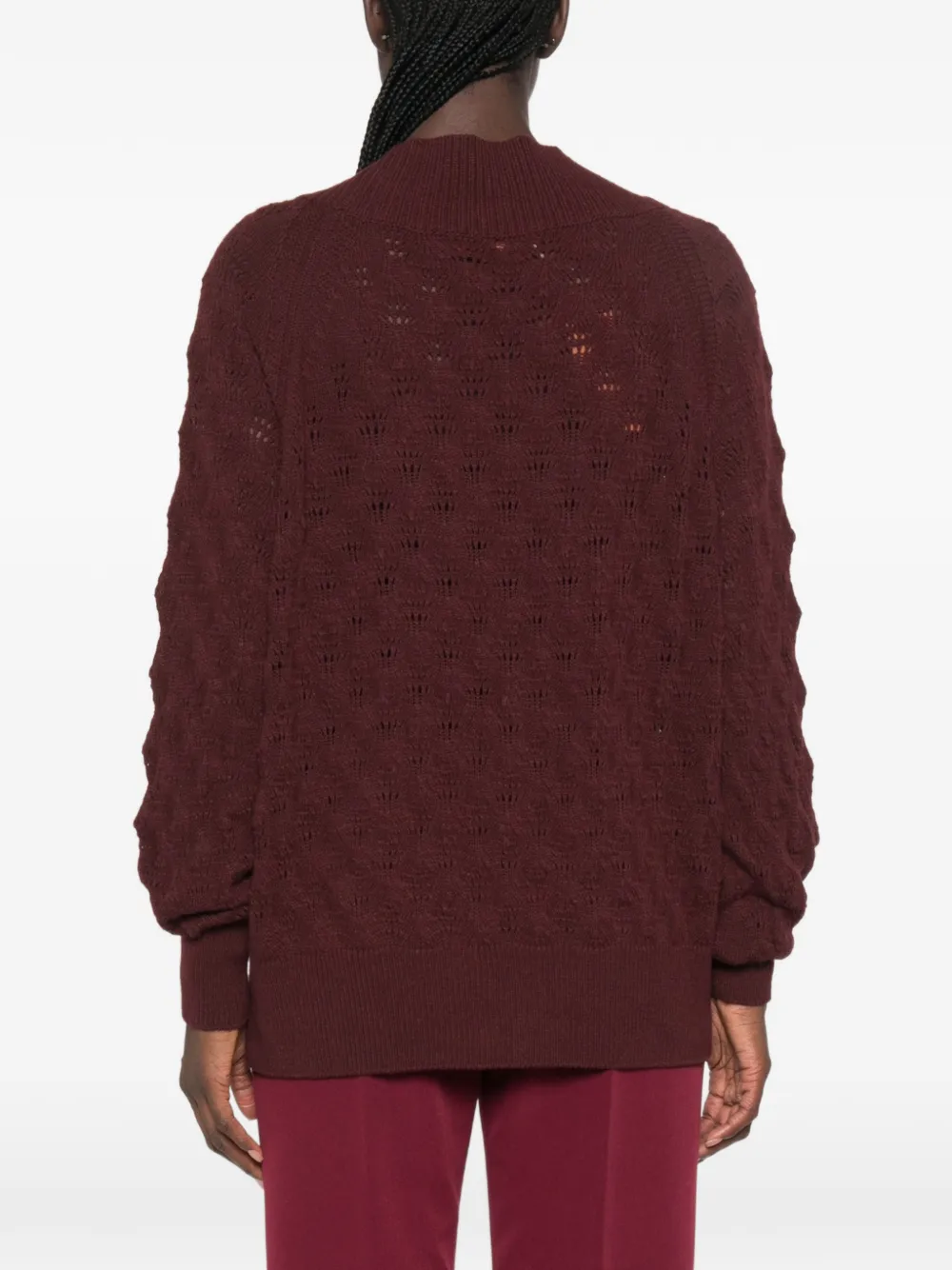 Ermanno Scervino Kabelgebreid vest met pointelle afwerking Rood