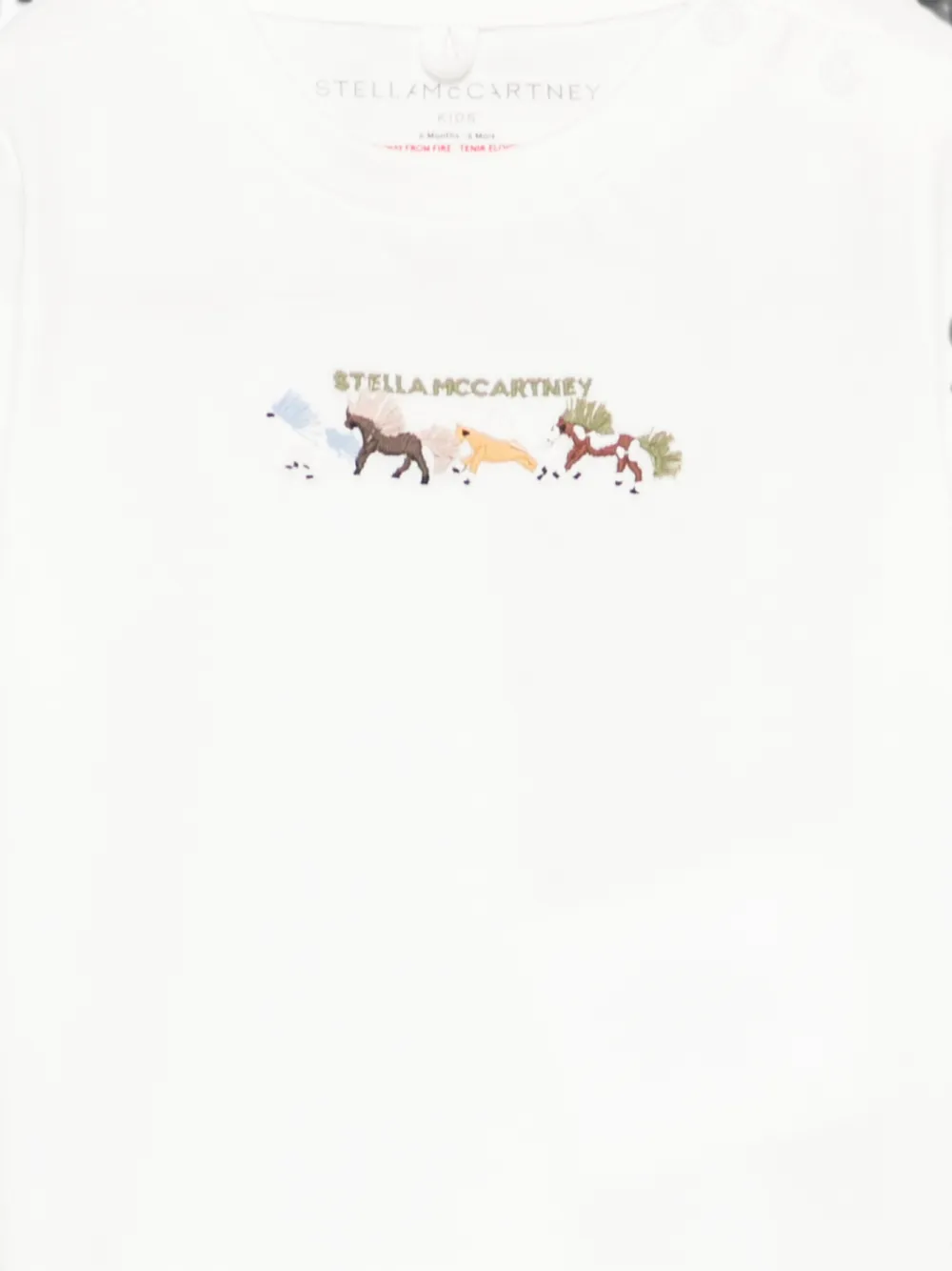 Stella McCartney Kids T-shirt met geborduurd logo Wit