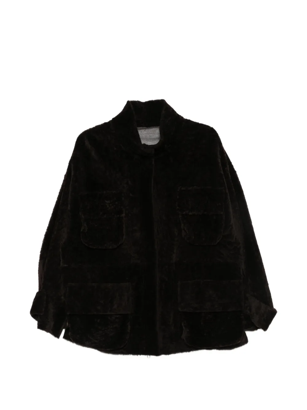 Liska shearling flap-pocket jacket