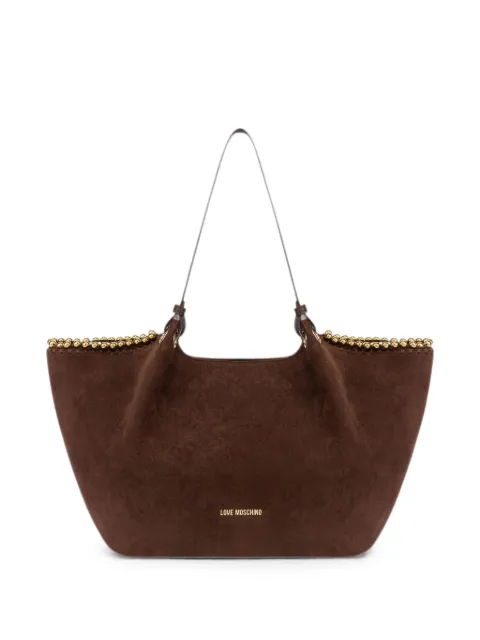Love Moschino stud-embellished faux-suede shoulder bag