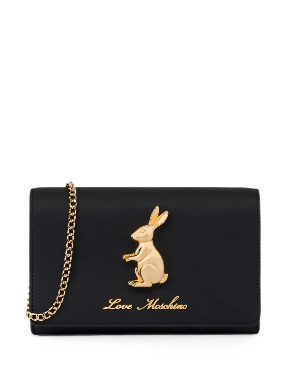 Love Moschino rabbit-plaque crossbody bag - Schwarz
