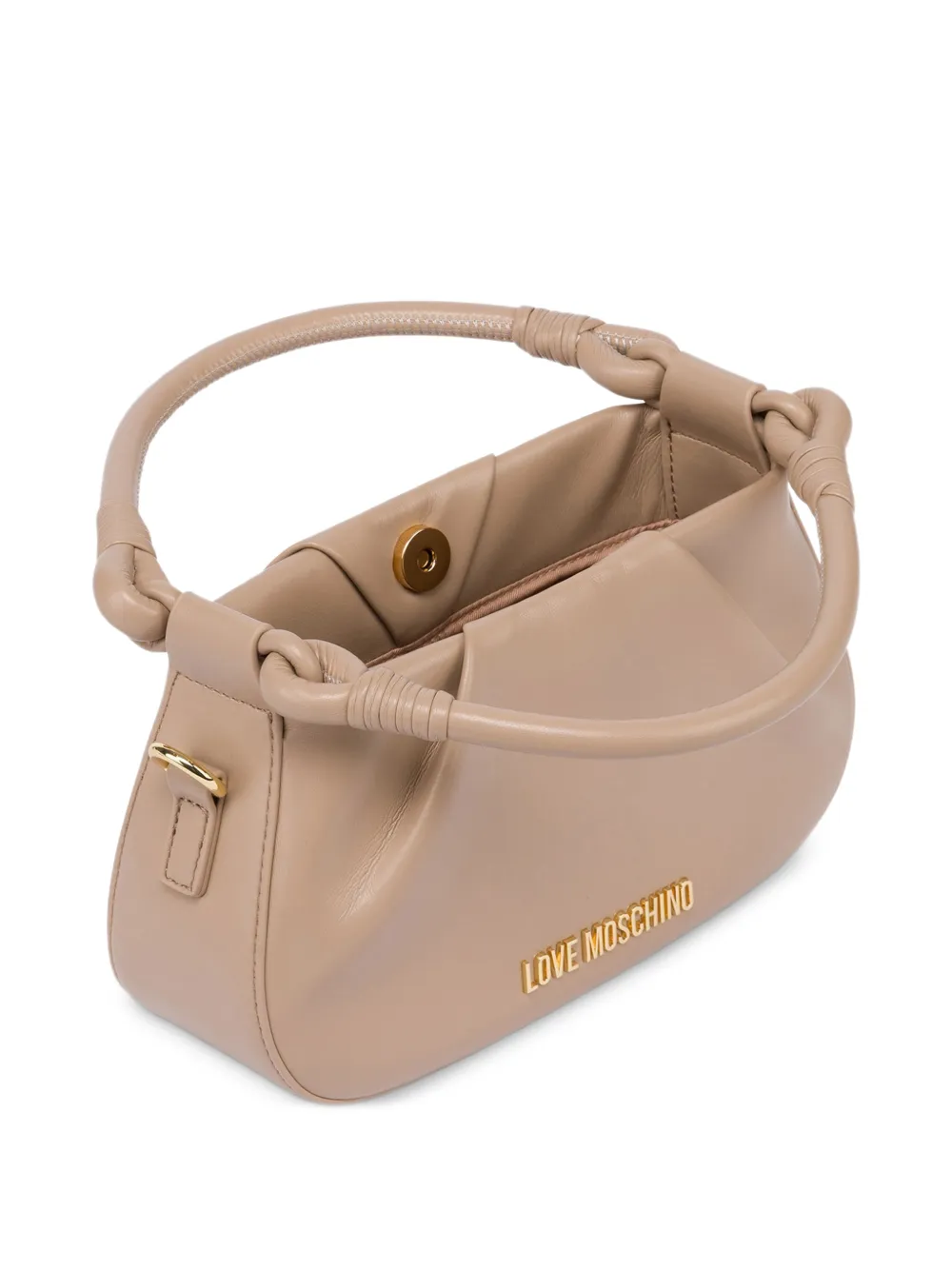 Love Moschino Schoudertas met logoplakkaat Beige