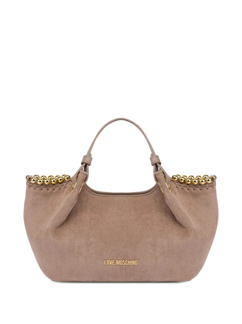 Love Moschino bead-embellished faux-suede shoulder bag - Neutrals