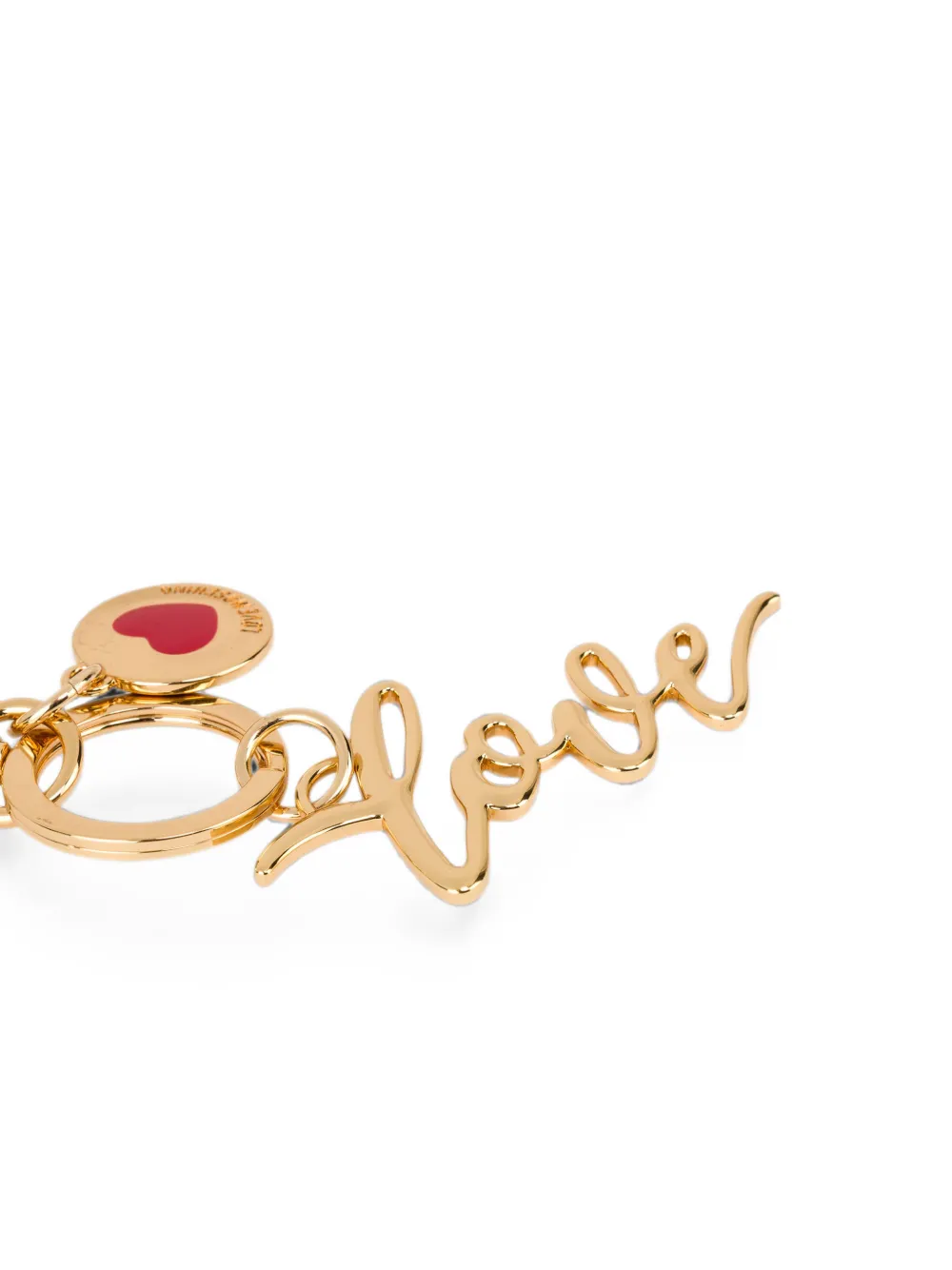 Love Moschino Sleutelhanger met logo en hartpatroon Goud