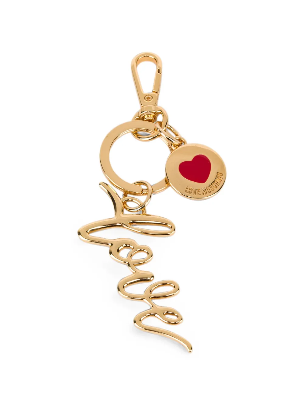 Love Moschino heart-motif script-logo keyring - Gold