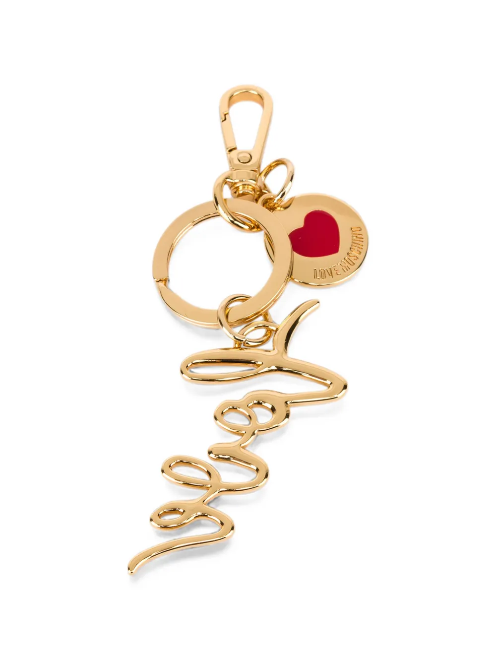 Love Moschino Sleutelhanger met logo en hartpatroon Goud