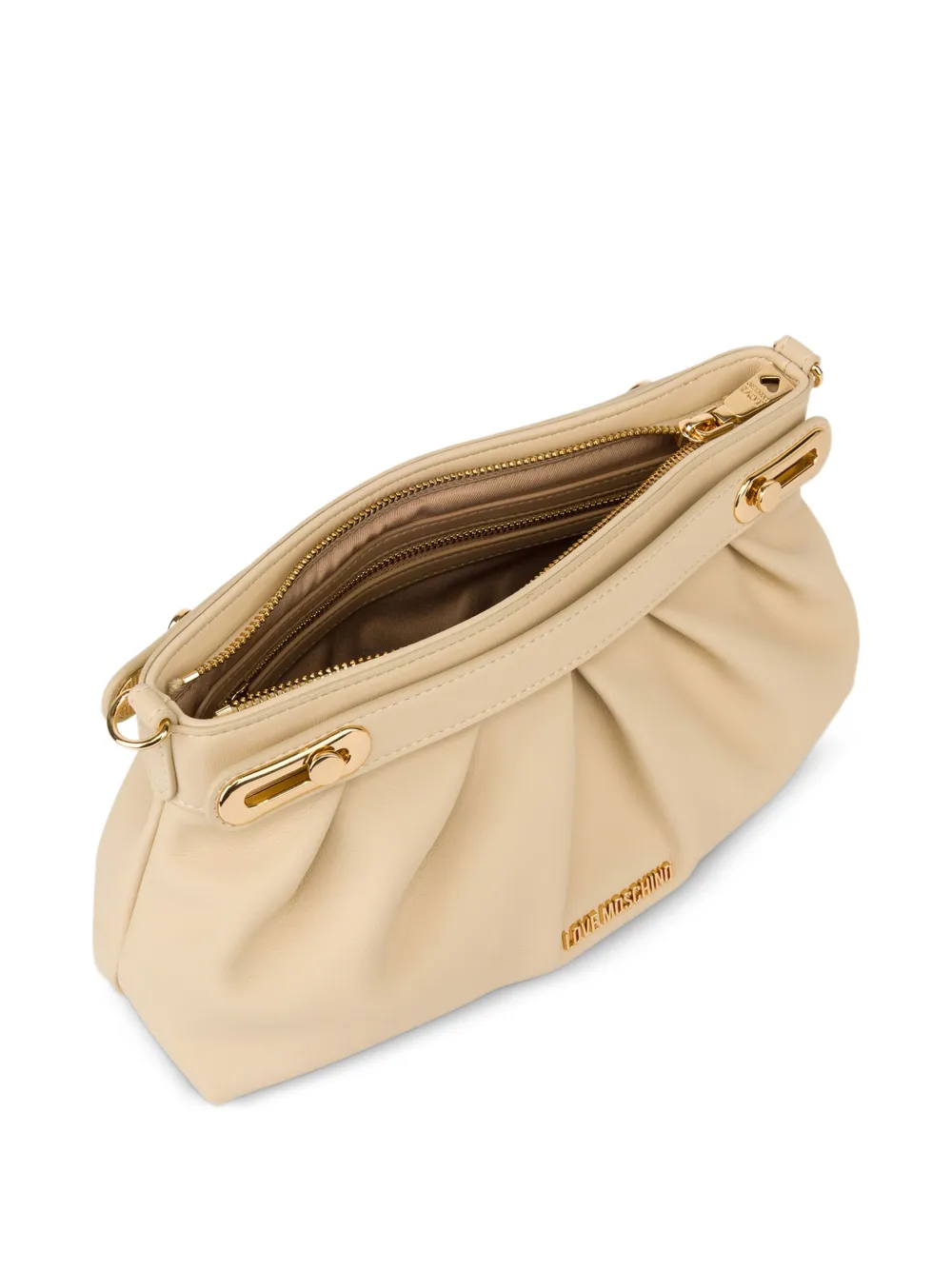 Love Moschino Shopper met ruches Beige