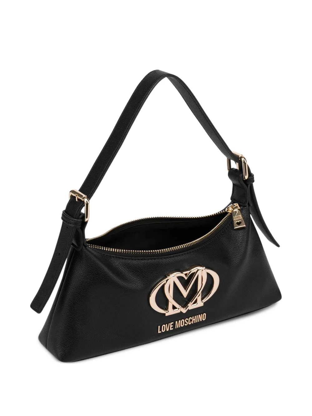 Love Moschino Schoudertas met logoplakkaat Zwart