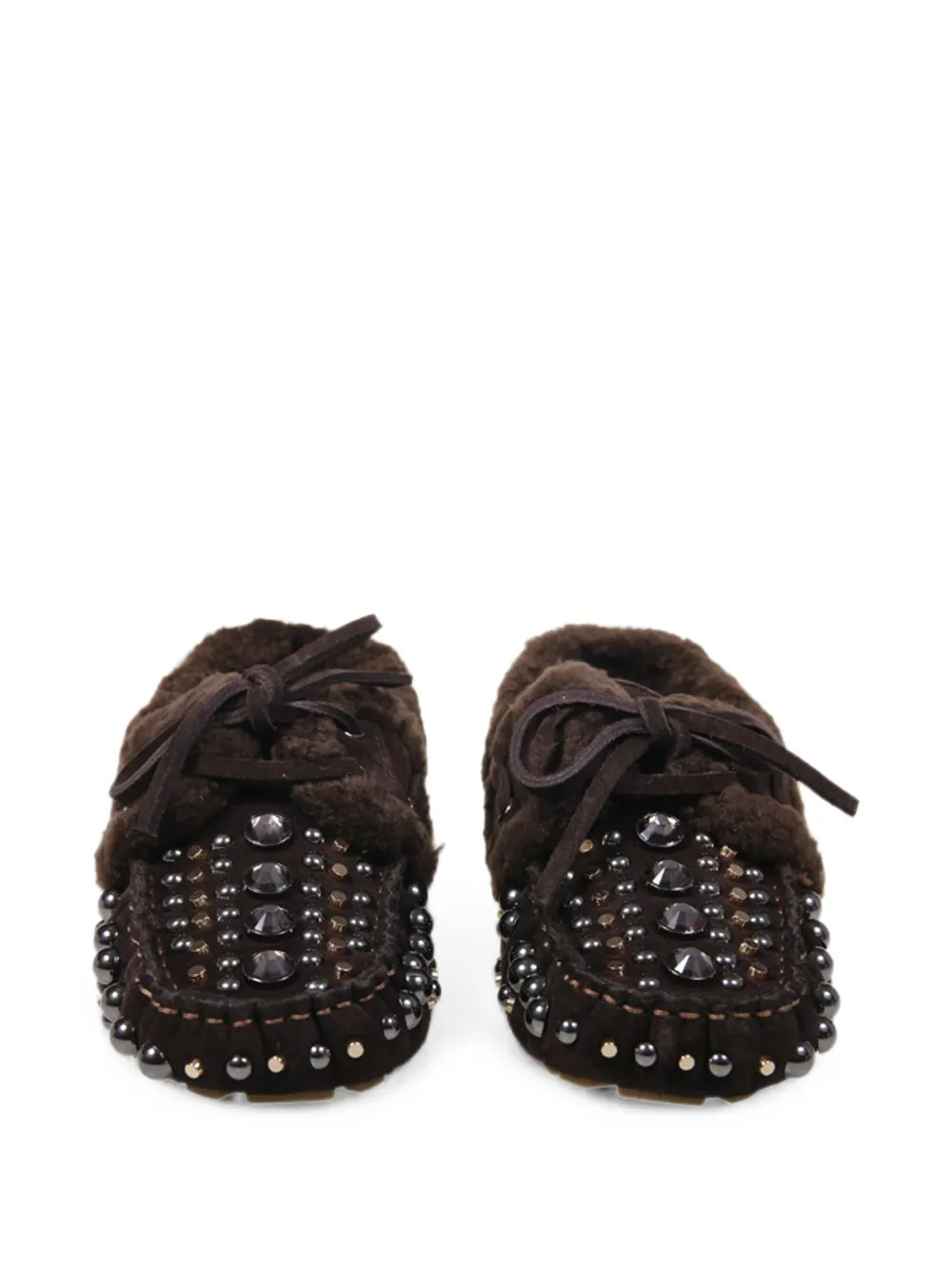 strategia shoes studded shearling-trim loafers Bruin