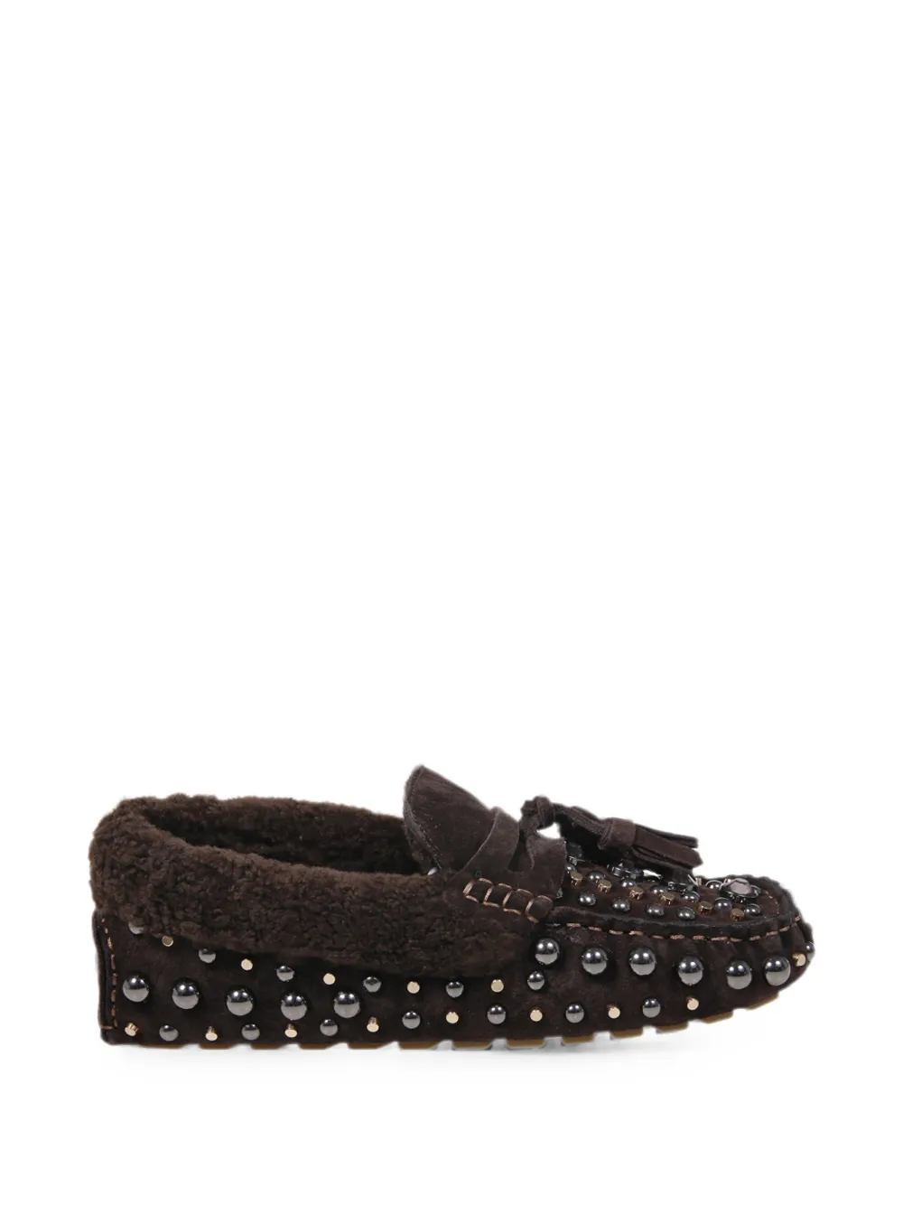 strategia shoes studded tassel loafers - Marrone