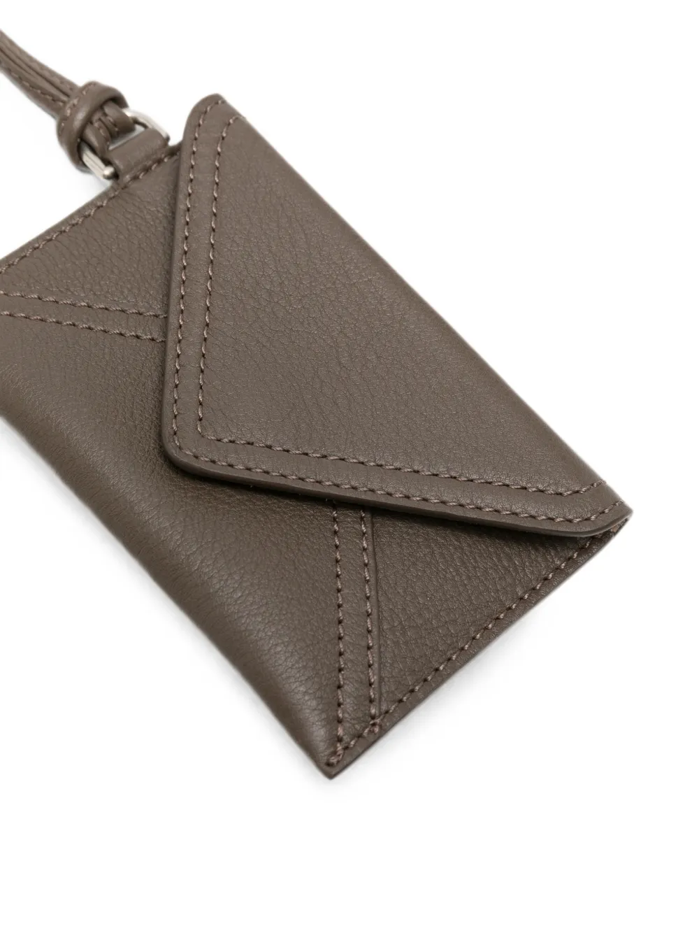 AMI Paris Etienne leren pasjeshouder in envelop-stijl Bruin