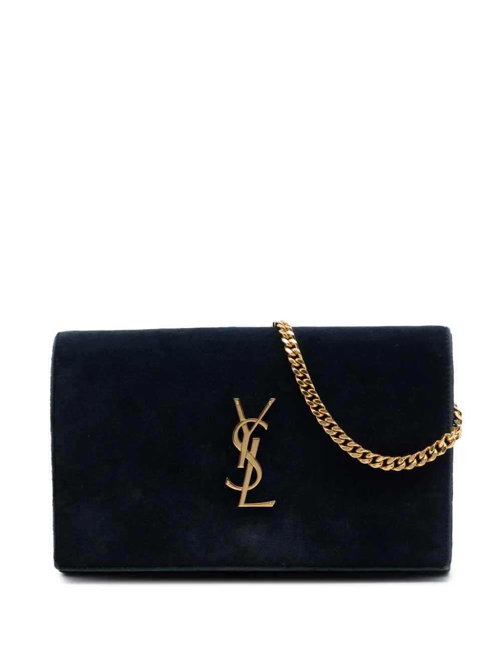 Saint Laurent Pre-Owned 2016 Suede Monogram Kate Chain Wallet crossbody bag - Verde