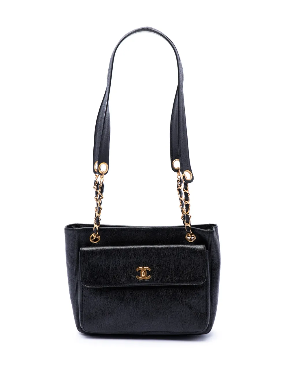 CHANEL Pre-Owned 1996-1997 CC Caviar Front Pocket shoulder bag - Nero
