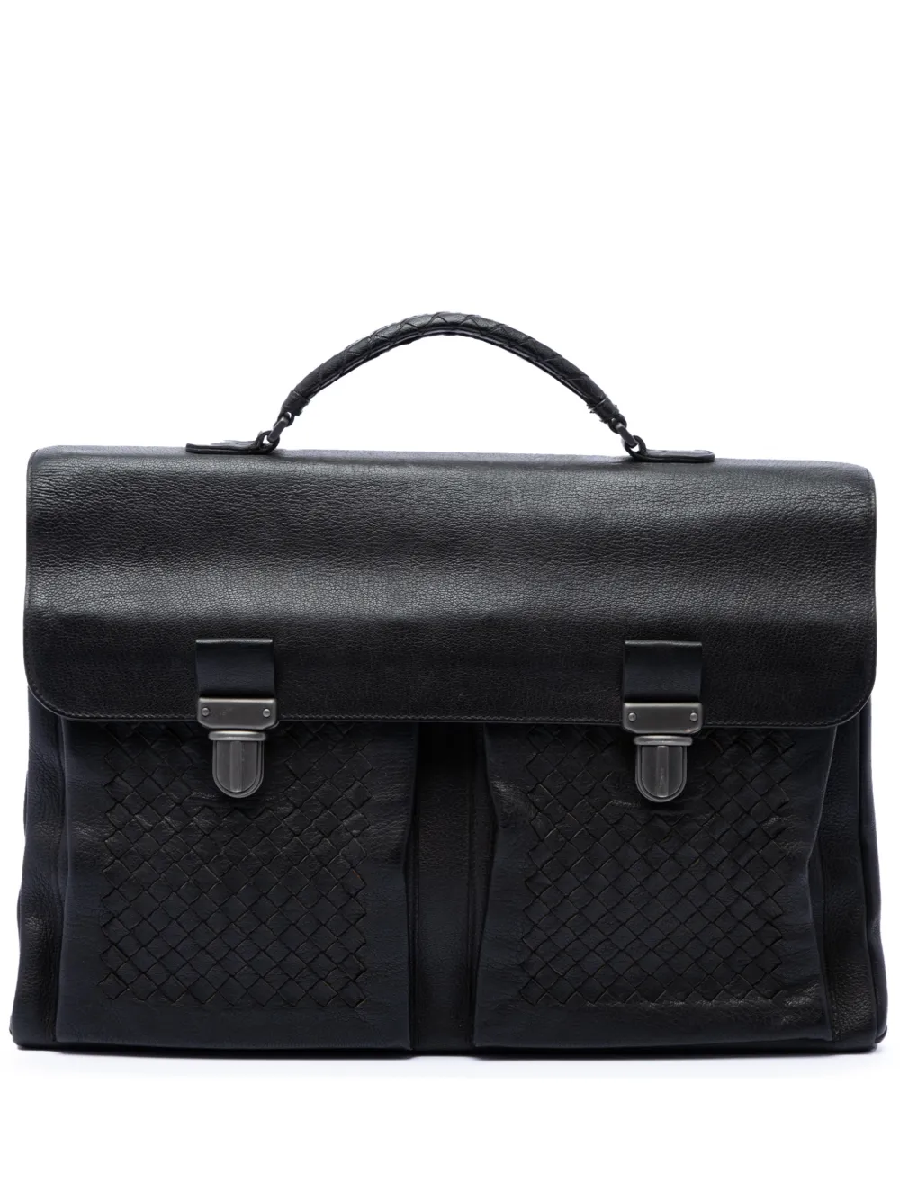 Bottega Veneta Pre-Owned 2012-2026 Intrecciato Trimmed Nappa business bag - Schwarz
