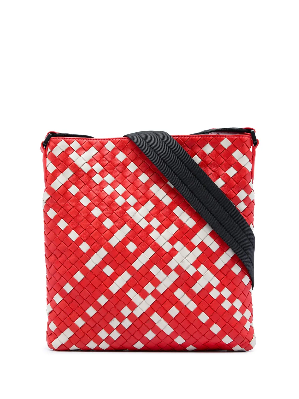 Bottega Veneta Pre-Owned 2012-2026 Bicolor Nappa Intrecciato crossbody bag - Rot