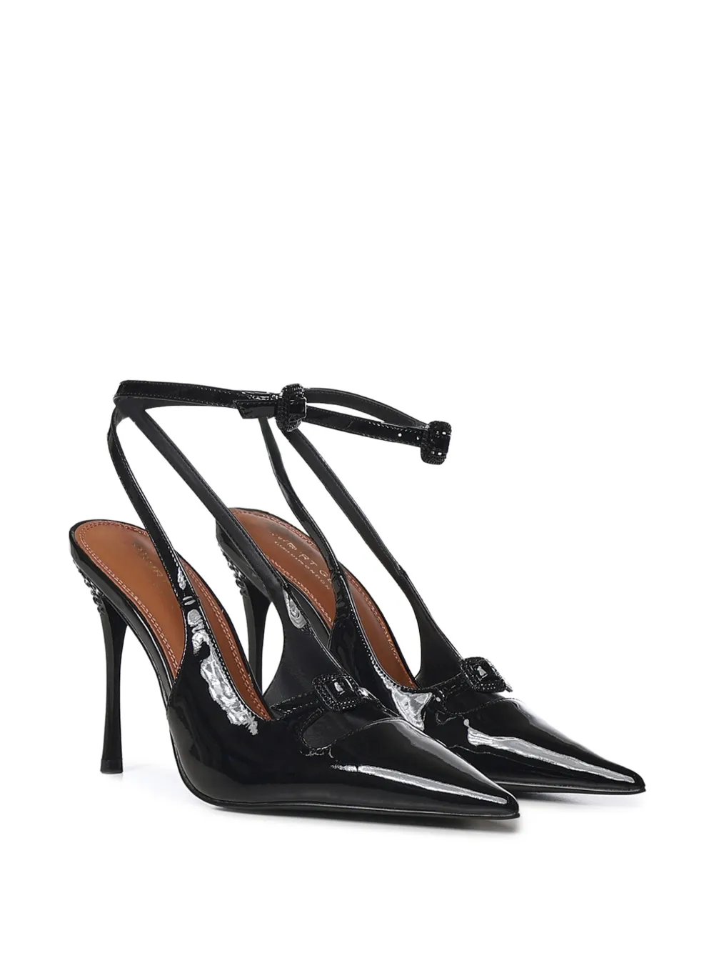 Kurt Geiger London 2 buckle point court heels Zwart
