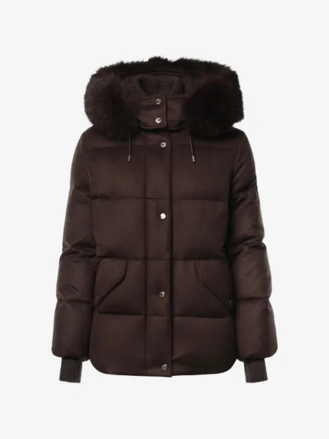 Moorer faux-fur-trimmed hooded puffer jacket