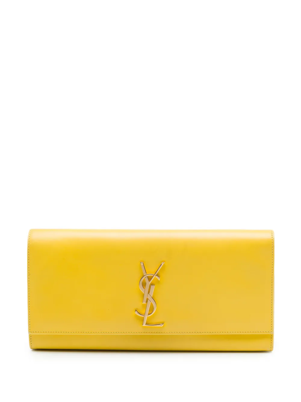 Saint Laurent Pre-Owned 2013 Smooth Leather Cassandre clutch bag - Giallo