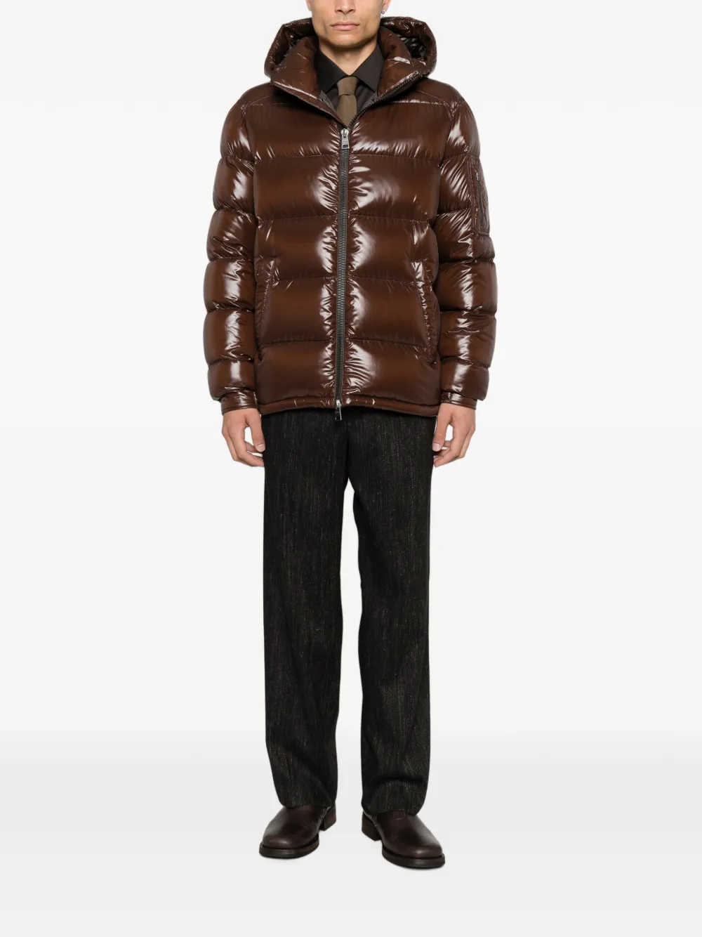 Herno Polar gewatteerd jack met capuchon Bruin