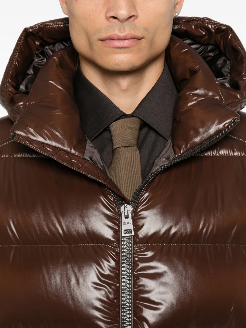 Herno Polar gewatteerd jack met capuchon Bruin