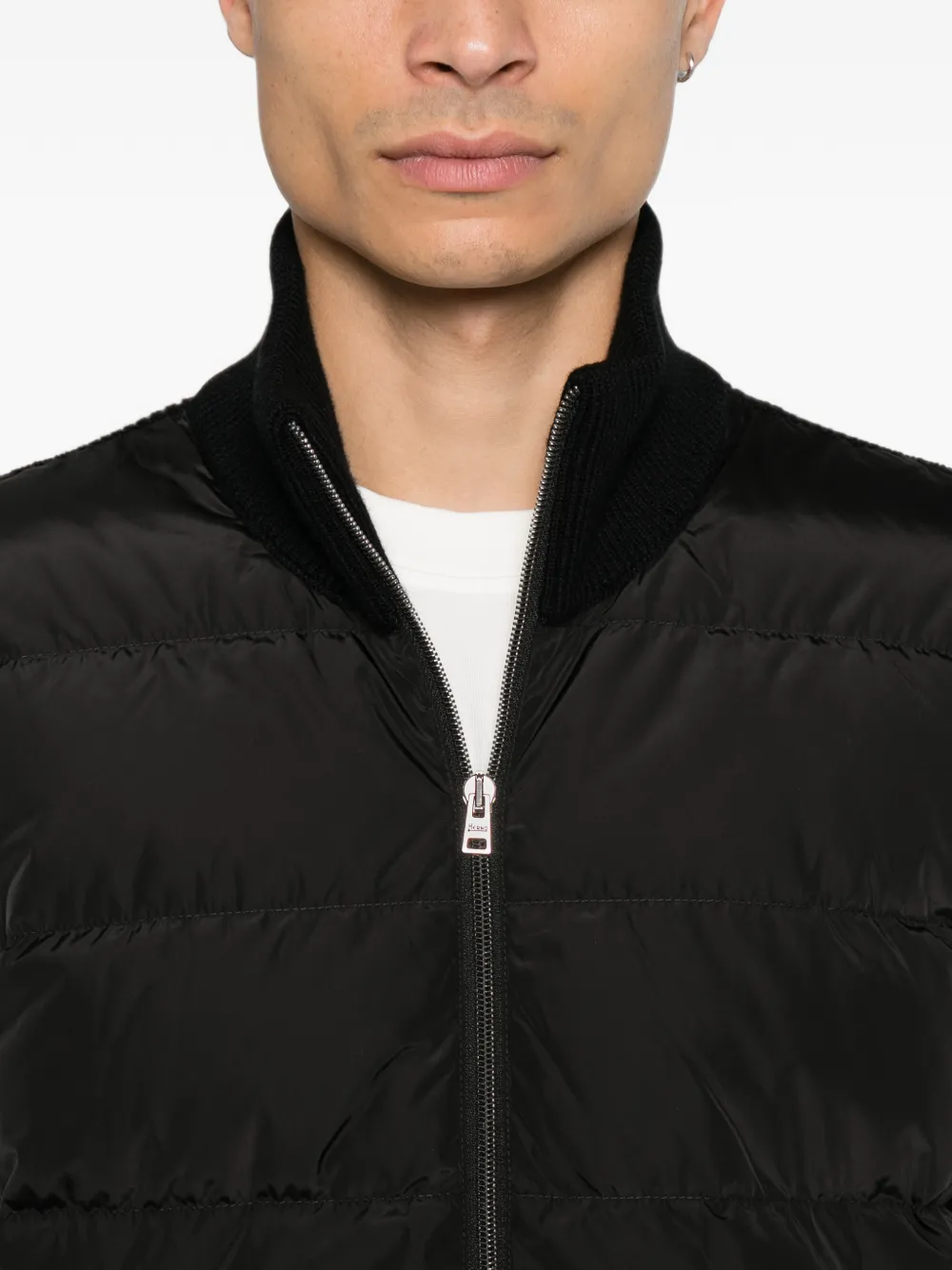 Herno quilted knitted jacket Zwart
