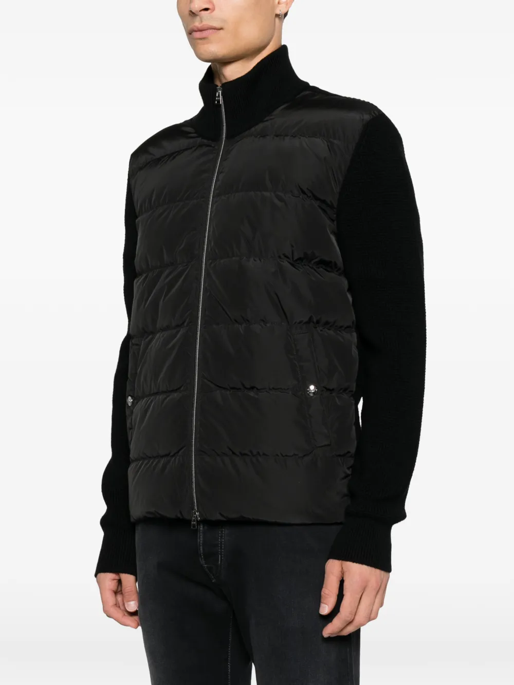 Herno quilted knitted jacket Zwart