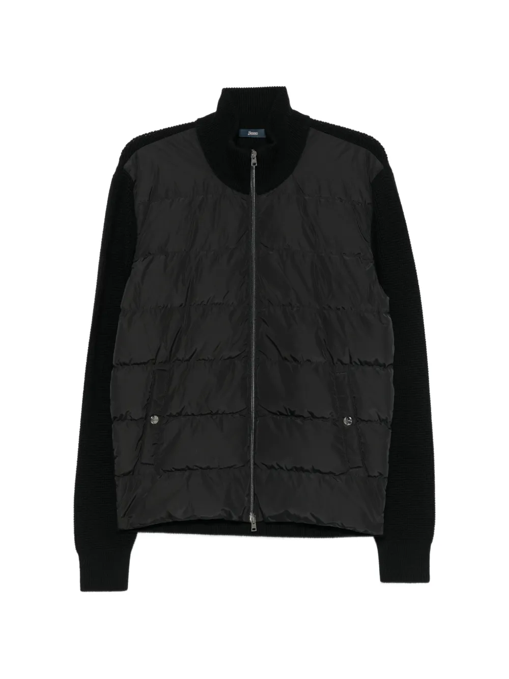 Herno quilted knitted jacket Zwart