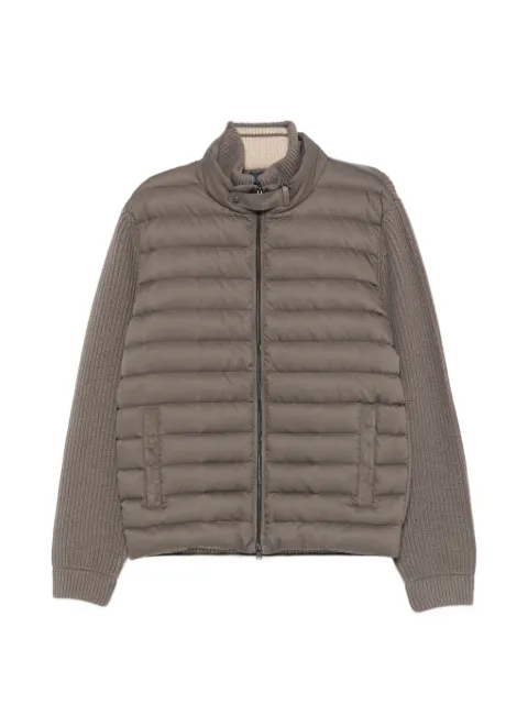 Herno quilted panel knitted jacket