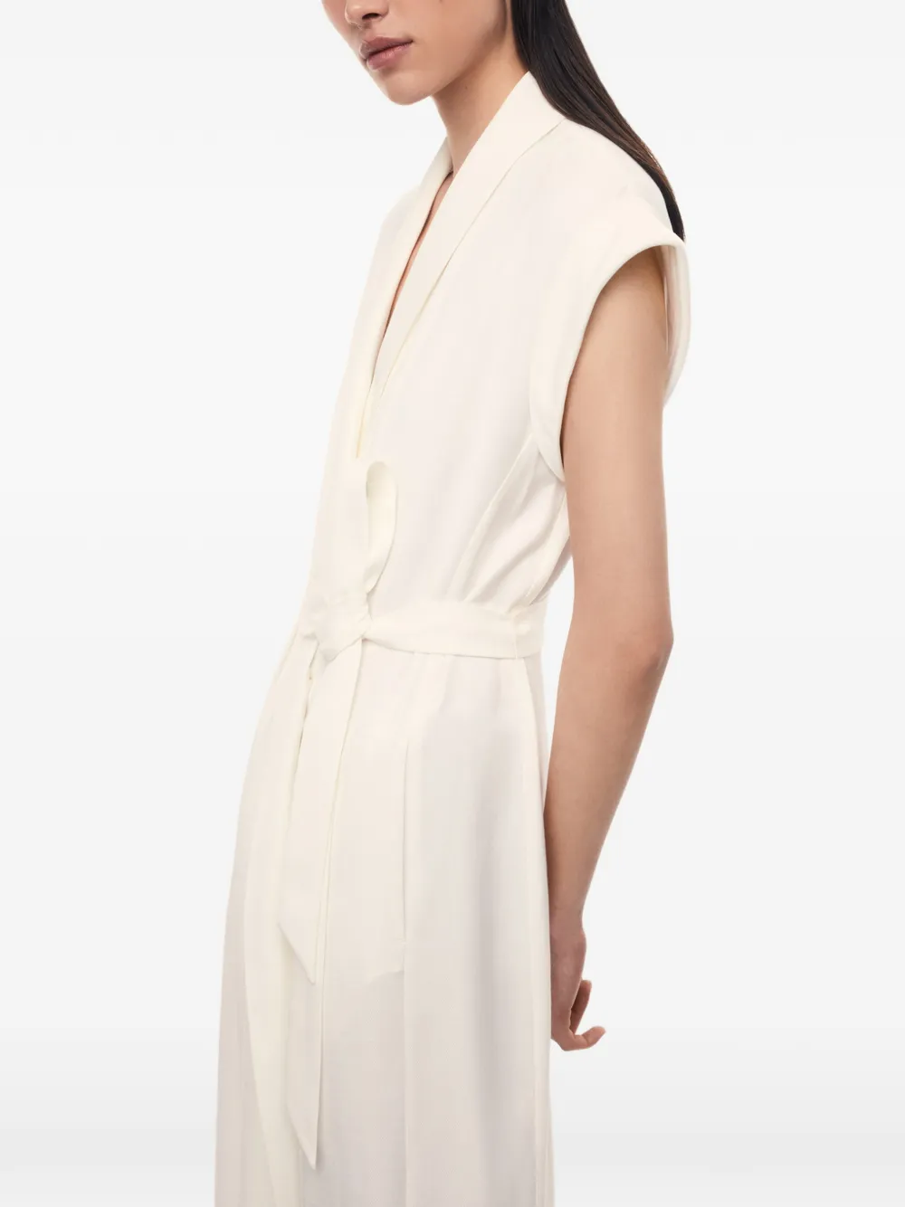 12 STOREEZ Petra maxi-jurk in wikkelstijl Wit