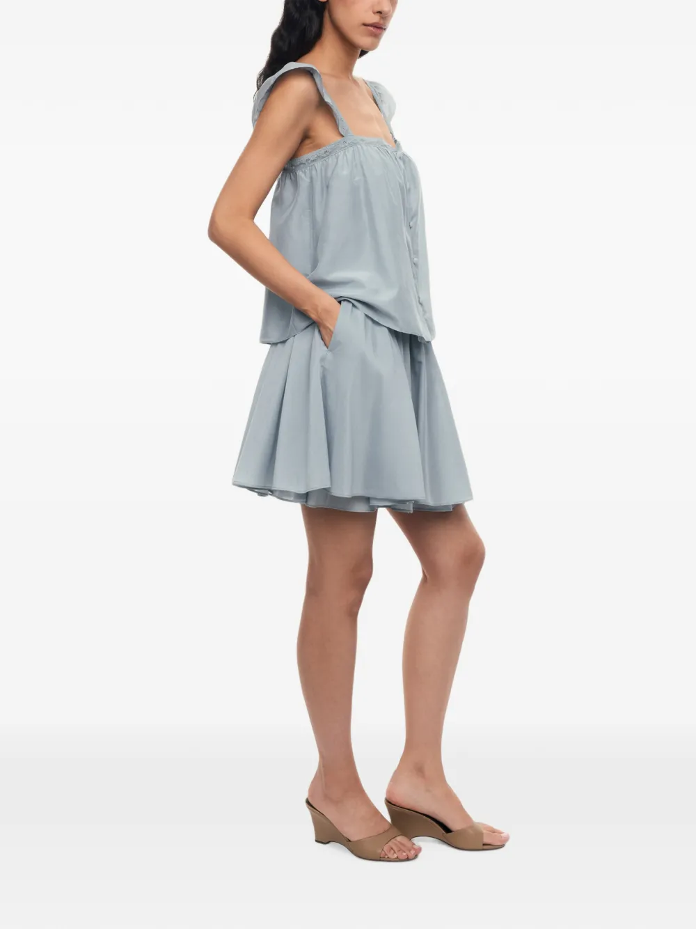 12 STOREEZ Orchard gesmockte mini-rok Blauw