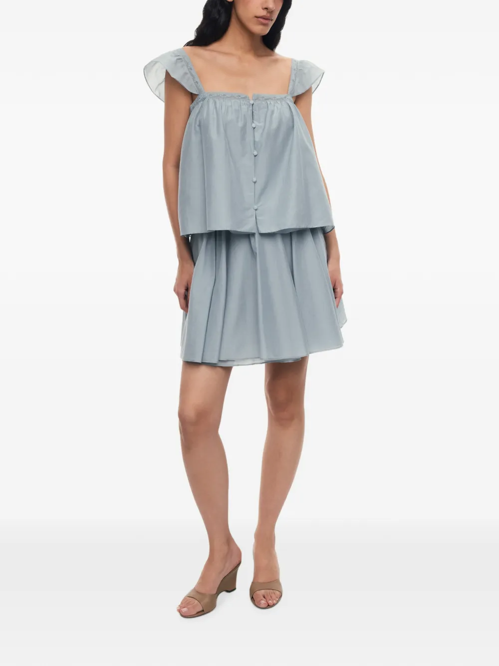 12 STOREEZ Orchard gesmockte mini-rok Blauw