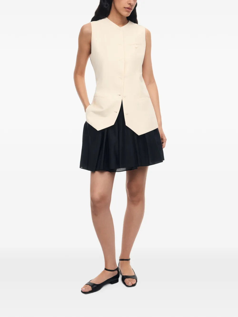 12 STOREEZ Orchard gesmockte mini-rok Zwart
