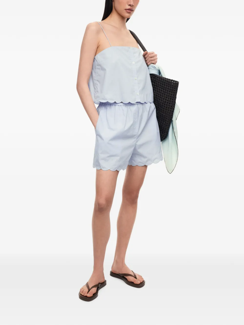 12 STOREEZ Rocaille mini-shorts Blauw