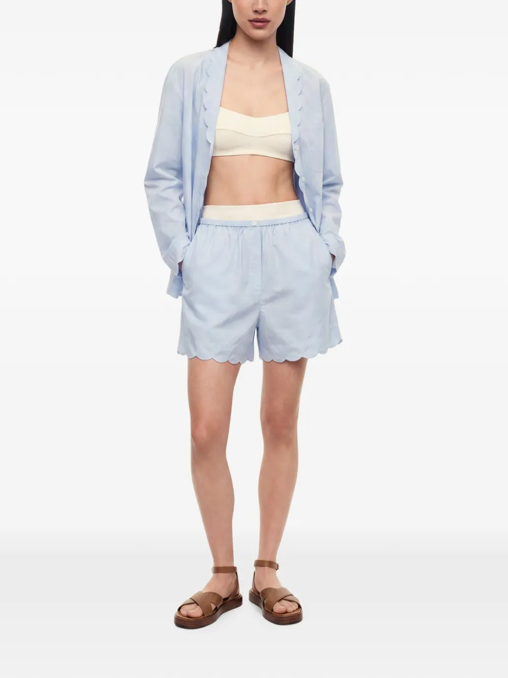 12 STOREEZ Rocaille mini-shorts Blauw
