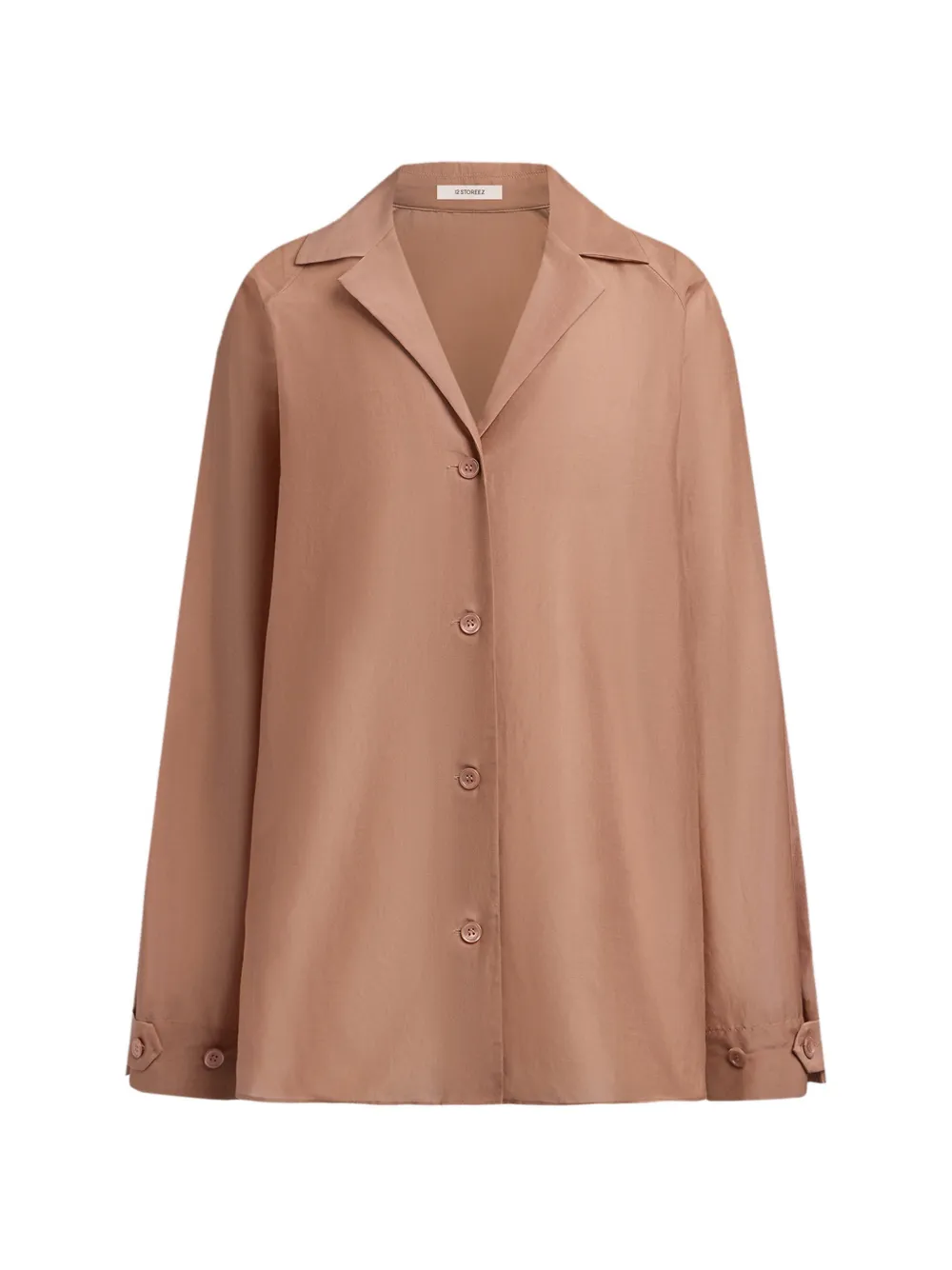 12 STOREEZ raglan-sleeve notched-collar shirt - Nude