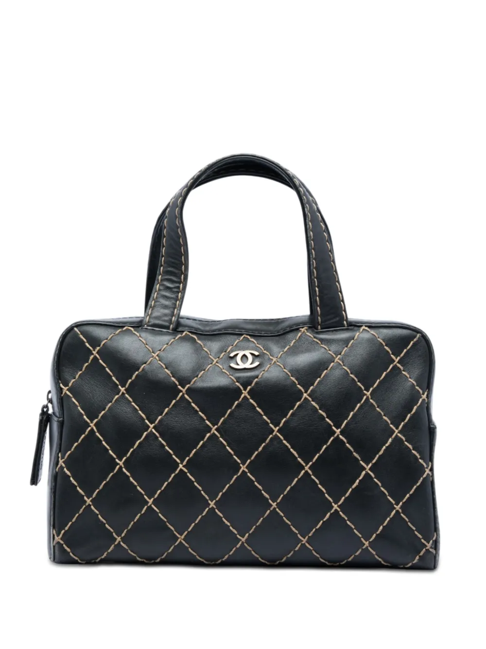 CHANEL Pre-Owned 2000-2002 CC Calfskin Wild Stitch handbag - Nero