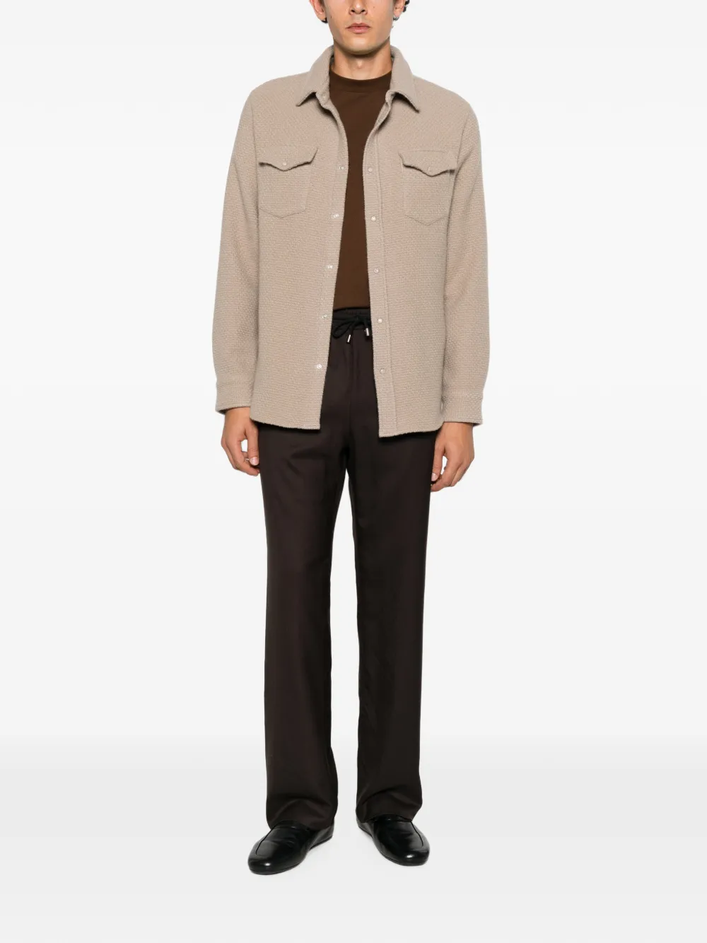 GOD'S TRUE CASHMERE Broek met tailleband met trekkoord Bruin