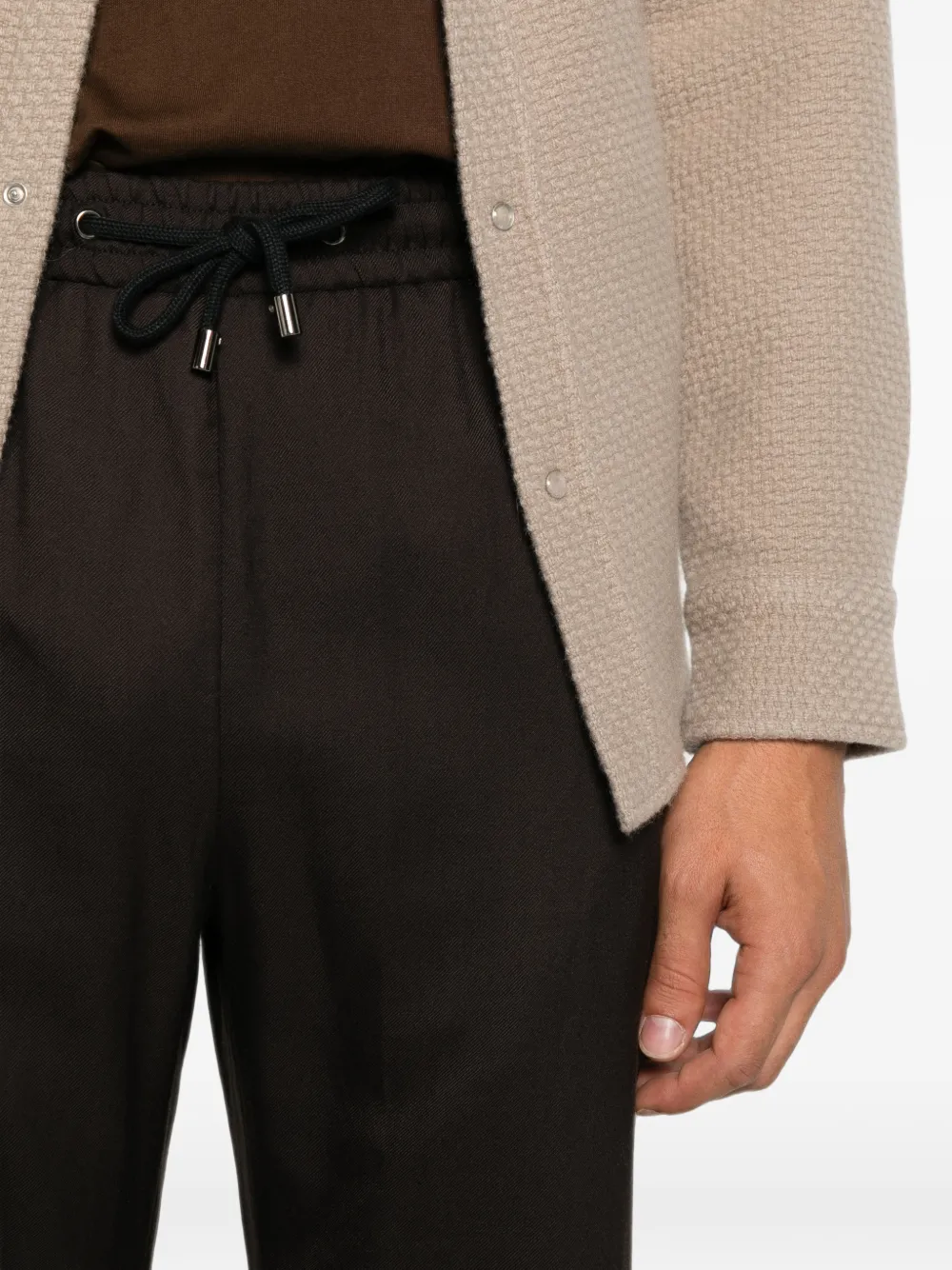 GOD'S TRUE CASHMERE Broek met tailleband met trekkoord Bruin