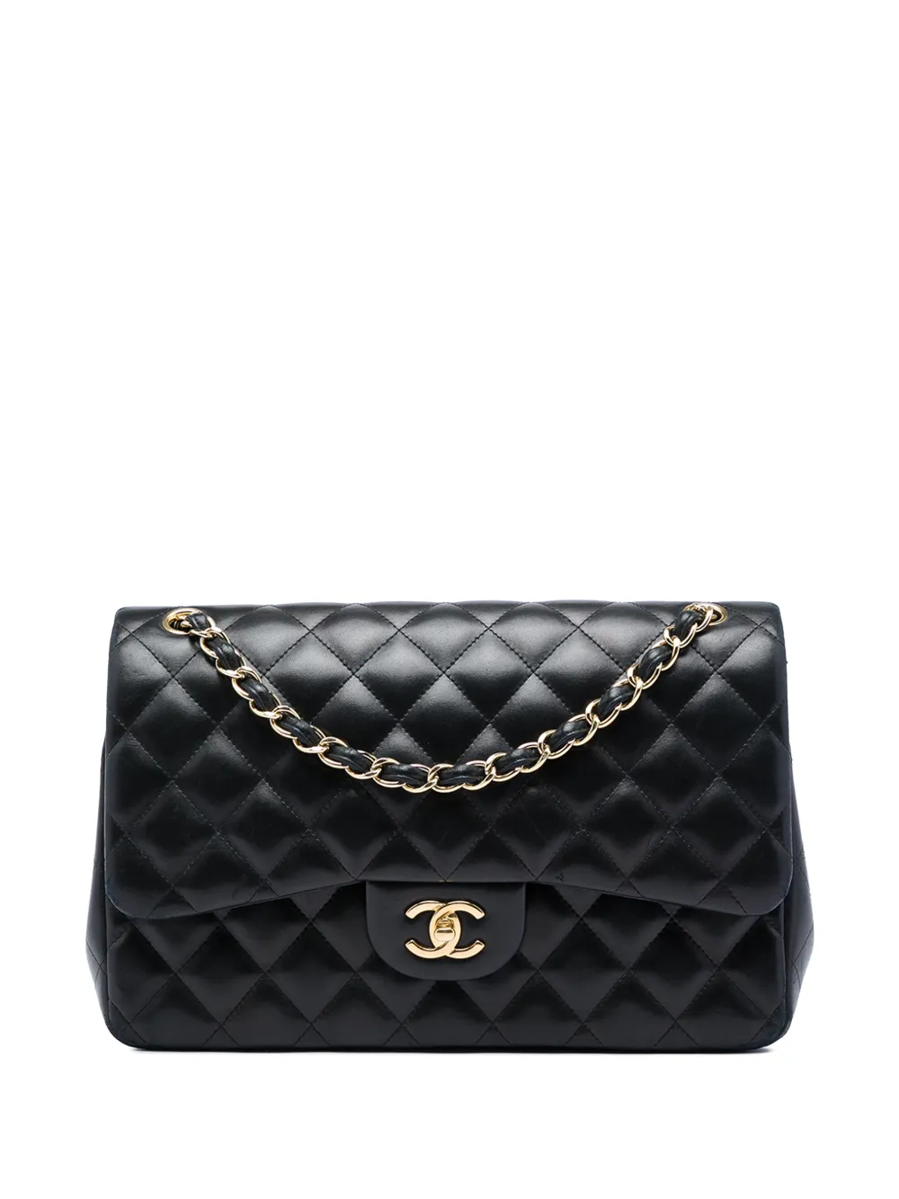 CHANEL Pre-Owned 2013-2014 Jumbo Classic Lambskin Double Flap shoulder bag - Nero