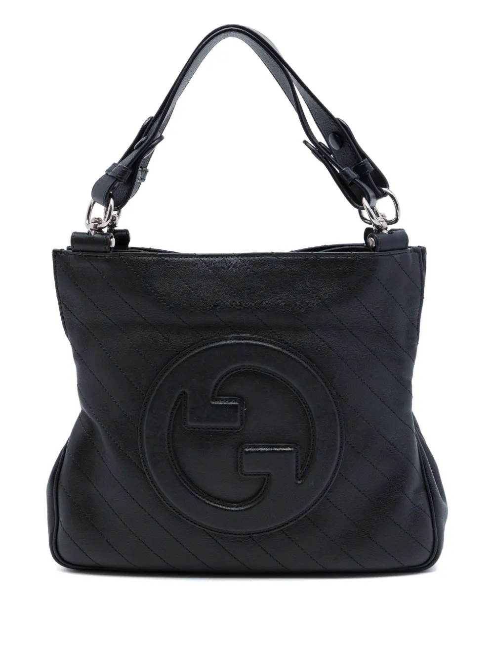 Gucci Pre-Owned 2021-2026 Small Diagonal Stitched Calfskin Blondie satchel - Nero