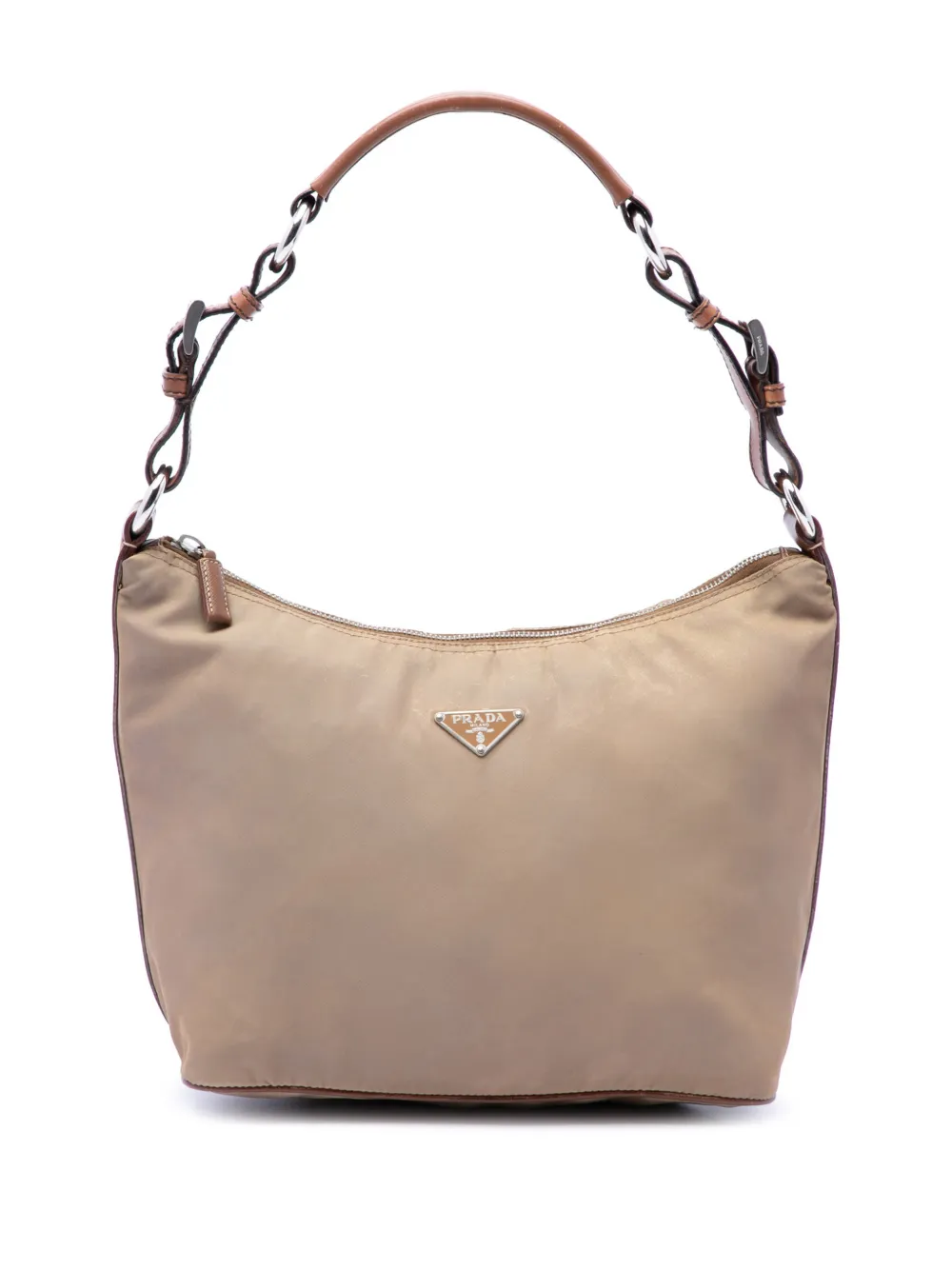 Prada Pre-Owned 2013-2026 Saffiano Trimmed Tessuto shoulder bag - Braun
