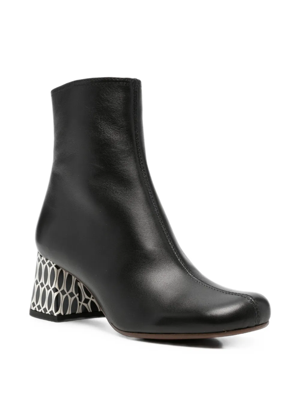 Chie Mihara Muki geometric-pattern leather ankle boots Zwart