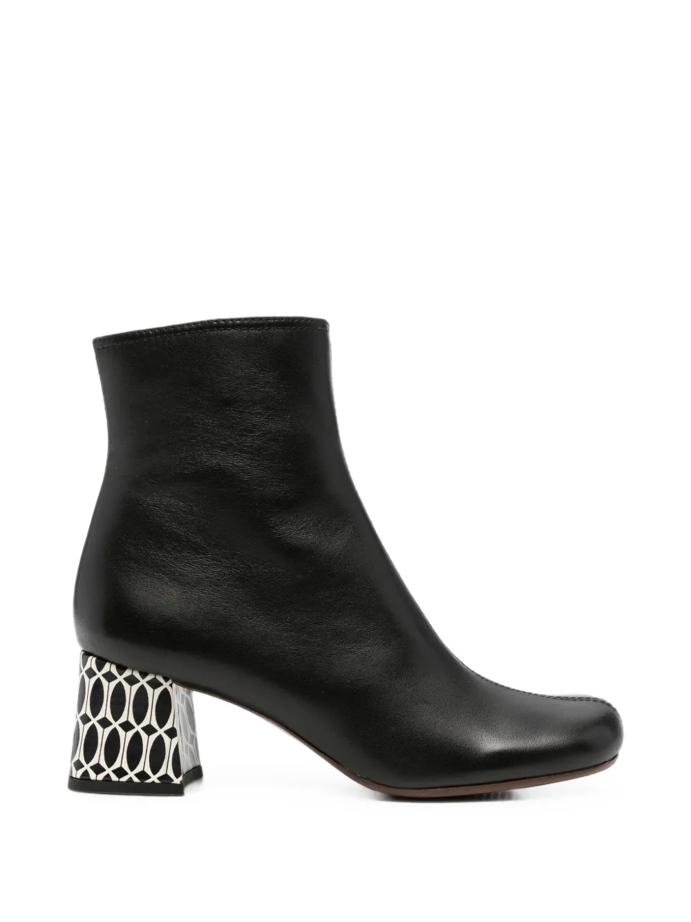 Chie Mihara Muki geometric-pattern leather ankle boots Zwart
