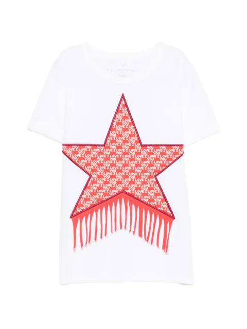 Stella McCartney Kids fringe-detail star-patch T-shirt