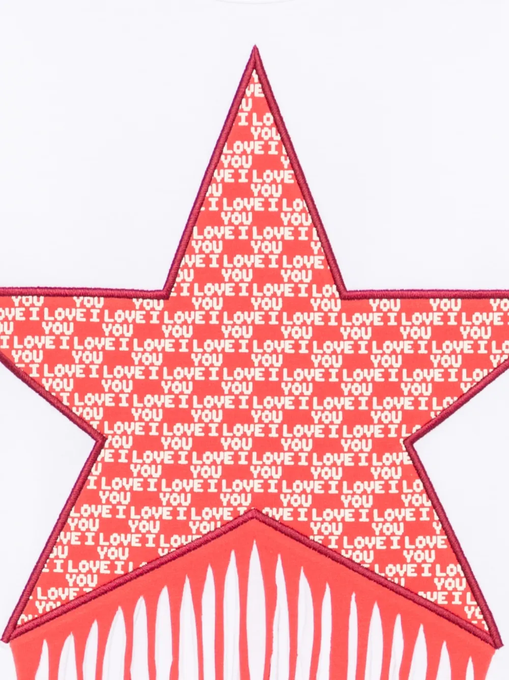 Stella McCartney Kids T-shirt met sterpatch en franje Wit